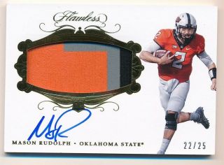 Mason Rudolph 2018 Panini Flawless Rc Autograph 3 Color Patch Auto Sp /25 $150
