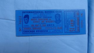 Rocky Marciano V.  Jersey Joe Walcott Fight Ticket - May 15,  1953 - Chicago Stadium