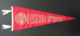 Vintage 1930s Ohio State University Buckeyes Cloth Pennant Osu