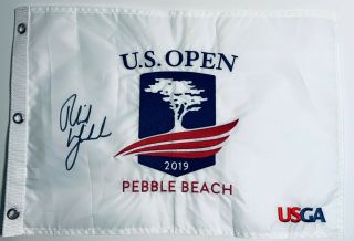 Phil Mickelson Signed Autograph 2019 Us Open Flag Golf Pebble Beach Proof
