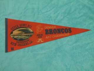 1978 Bowl Xii Dallas Cowboys Vs Denver Broncos Full Size Pennant