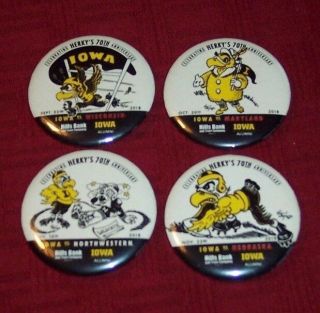 2018 Iowa Hawkeyes Football Pin Pinback Button Herky - Complete Set Of 4