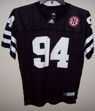 Nebraska Huskers 94 Adidas Black Football Jersey Youth Size L (14 - 16)