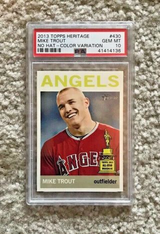 Psa 10 Mike Trout 2013 Topps Heritage Color Variation Rookie Card (rc) 430