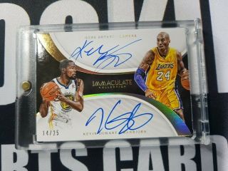 2017 - 18 Immaculate Kevin Durant,  Kobe Bryant Dual On Auto Ssp /25 Lakers Js