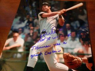 Roy White signed Thurman Munson Yankees photo 2