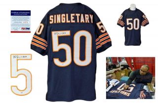 Mike Singletary Autographed Signed Jersey - Psa/dna Authentic W/ Photo - Hof Nvy