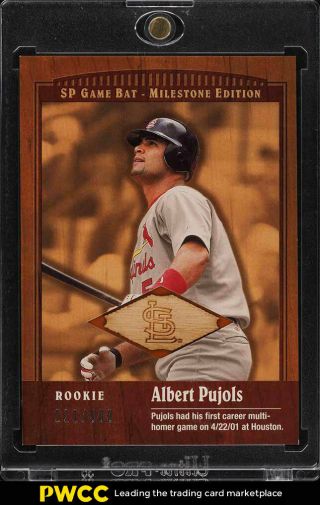 2001 Sp Game Bat Milestone Edition Albert Pujols Rookie Rc Bat Patch /500 (pwcc)