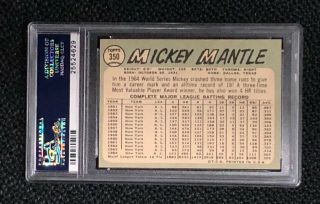 York Yankees Mickey Mantle 1965 Topps 350 PSA Ex - Mt 6 Well Centered 2
