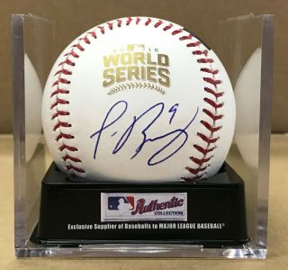 Javier Baez Autographed 2016 World Series Signed Baseball 9 Chi Cubs