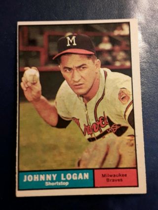 1961 Topps Set Break 524 Johnny Logan Ex - Exmint See Scan Thanks