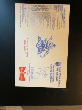1983 Charleston Royals Minor League Baseball Pocket Schedule
