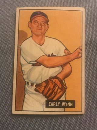1951 Bowman Early Wynn Hof Cleveland Indians 78 Baseball Card