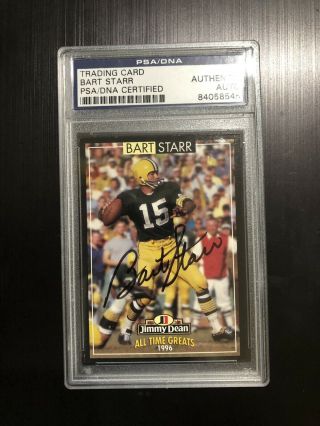 Bart Starr (packers) Signed/autographed 1996 Jimmy Dean Psa/dna Encased All