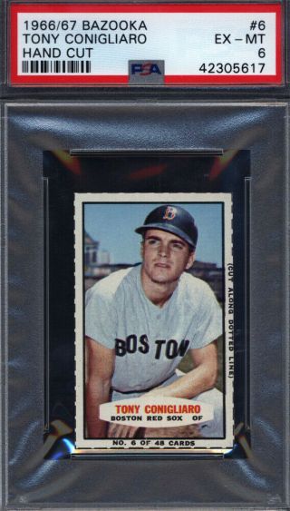 1966 - 1967 Bazooka 6 Tony Conigliaro Red Sox Psa 6 698343