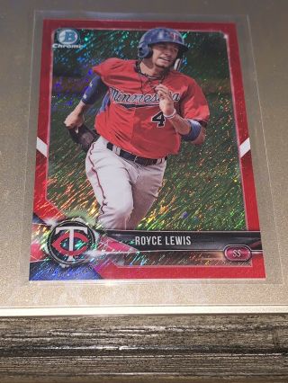 Royce Lewis - 2018 Bowman Chrome Red Refractor 3/5 - Twins