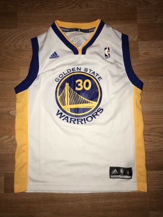 Adidas Nba 30 Steph Curry Golden State Warriors Boys Youth Size Medium Jersey