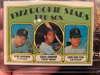 1972 Topps Rookie Stars Boston Red Sox Rc Carlton Fisk Hof Cooper Garman 79