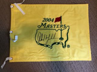 2004 Us Masters Pin Flag Signed By Phil Mickelson