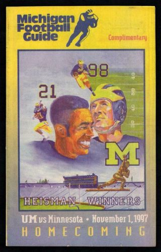 1997 Michigan Football Guide - Michigan Vs Minnesota Football Program