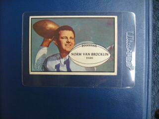 1953 Bowman Football 11 Norm Van Brocklin Rams Card In Ex - Ex/mt
