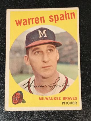 1959 Topps 40 Warren Spahn (offgrade) Milwaukee Braves Hof