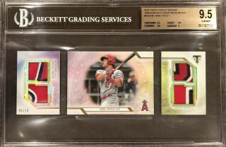 2018 Topps Triple Threads Mike Trout Windows Of Greatness Gu Relics Bgs 9.  5 /10