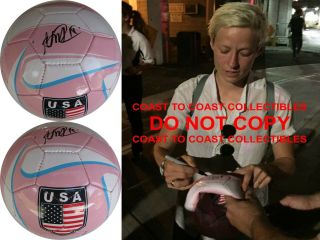 Megan Rapinoe,  Usa,  Seattle Reign,  Signed,  Autographed,  Usa Pink Soccer Ball,  Proof