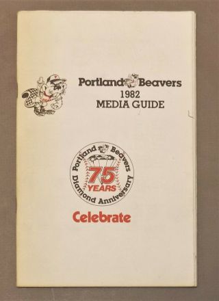 Portland Beavers 1982 Pcl Baseball Yearbook Media Guide Scarce Pacific Nw Sports