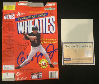Cal Ripken Jr Signed Wheaties Cereal Box W/steiner