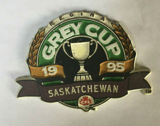 Vintage Cfl Saskatchewan Roughriders Regina Grey Cup 1995 Fridge Magnet 2 " Wide