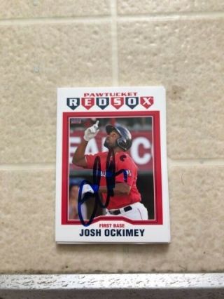 Josh Ockimey 2019 Pawtucket Red Sox Signed Card Red Sox