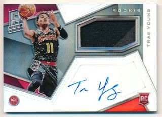 Trae Young 2018/19 Panini Spectra Rc Rookie Autograph Jersey Auto Sp /299 $175