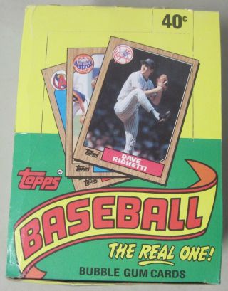 1987 Topps Baseball Trading Cards Box Of 36 Packs