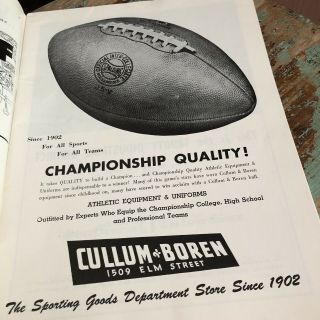 1952 Year’s Day Cotton Bowl Program Kentucky Vs Texas TCU 4