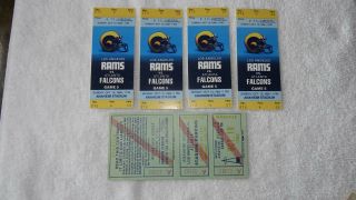 Nfl Falcons At Los Angeles Rams 10 - 10 - 82 Nfl - 4 Full Tickets