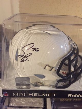 Saquon Barkley Signed Penn State Mini Helmet Autographed Auto Beckett Bas
