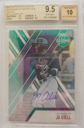 Jo Adell 2017 Elite Extra Edition Aspirations Tie Dye Autograph 10/10 Bgs 9.  5/10