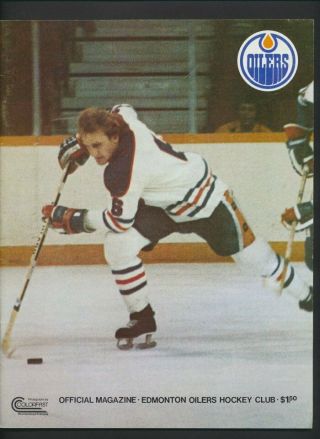 1978 - 79 Vintage Edmonton Oilers Wha Hockey Program Oct 13/78 Last Season Wha
