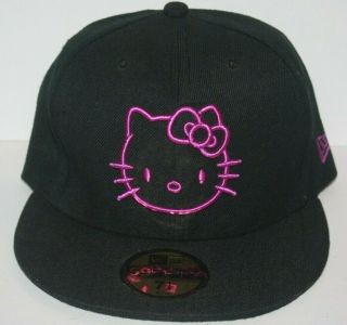 Era 59 Fifty Fitted Hello Kitty With Bow 59fifty Hat Cap 7 1/4 Purple Black