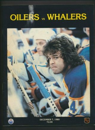 1980 - 81 Vintage Edmonton Oilers Hockey Program Dec 7/80 Gretzky Markhowe Harford