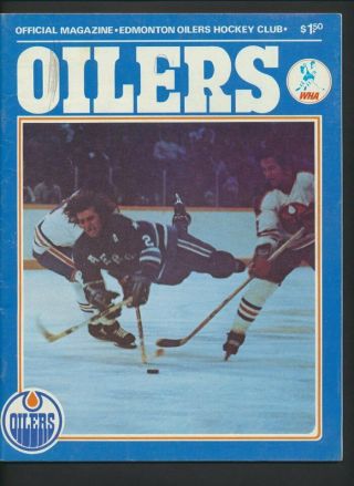 1977 - 78 Vintage Edmonton Oilers Wha Hockey Program Nov 6/77 Vs Houston Aeroes