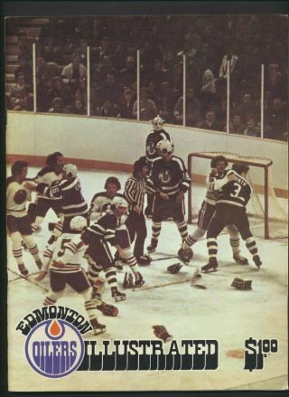 1975 - 76 Vintage Edmonton Oilers Wha Hockey Program Nov 17/75 San Diego Mariners