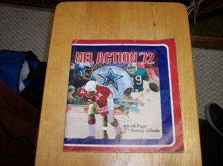 1972 Sunoco Nfl Action 56 Page Stamp Album With 144 Stamps