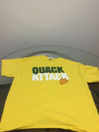 Oregon Ducks Yellow Green Quack Attack Football Basketball T - Shirt Xl Good Cond
