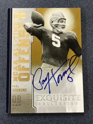 2010 Upper Deck Exquisite Paul Hornung 3/20 Auto Green Bay Packers (ay11)
