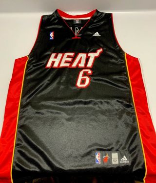 Lebron James 6 Miami Heat Adidas Nba Authentics Jersey Size 52 Stitched