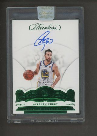 2017 - 18 Flawless Emerald Stephen Curry Warriors Auto 3/5