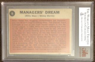 1962 Topps Mickey Mantle & Willie Mays Managers’ Dream 18 BVG 4 2