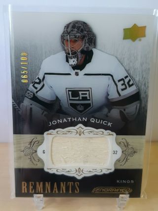 2018 - 19 Ud Engrained Remnants Game Stick Jonathan Quick La Kings 065/100